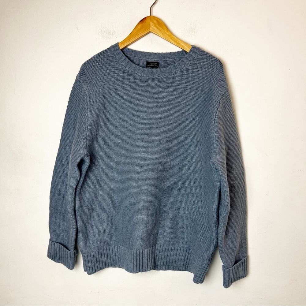 SZ L J. Crew Blue Thick Cotton Sweater